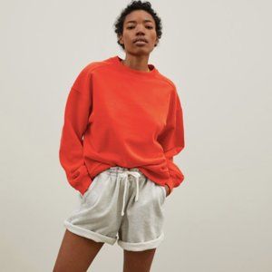 Everlane The Track Oversized Crew in Scarlet